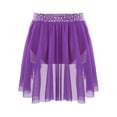 thumbnail image 2 of TTAO Kids Girls Ballet Dance Chiffon Wrap Skirt Pull-On Skirt Ruched Irregular Dance Skirt Performance Dancewear Purple 14, 2 of 3