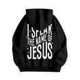 thumbnail image 3 of Christian Hoodies for Women 2025 I Speak The Name Of Jesus Hoodie with Pockets Hooded Sweatshirt Women Pullover, 3 of 6