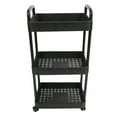 thumbnail image 1 of Rolling Storage Cart, Plastic Black Movable Storage Organizer  for Living Room, 1 of 8