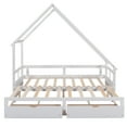 thumbnail image 3 of Clearance! Extending Daybed with Two Drawers, Wooden House Bed with Drawers, White, 3 of 9