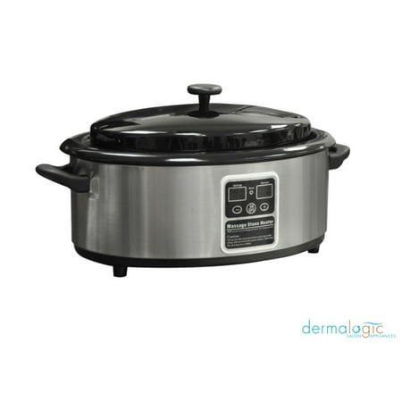 Massage Rocks - Dermalogic Massage Stone Heater 6 Quart for Massage Rocks and Other Therapy Tools for Spa, Digital Control Hot Stone Warmer