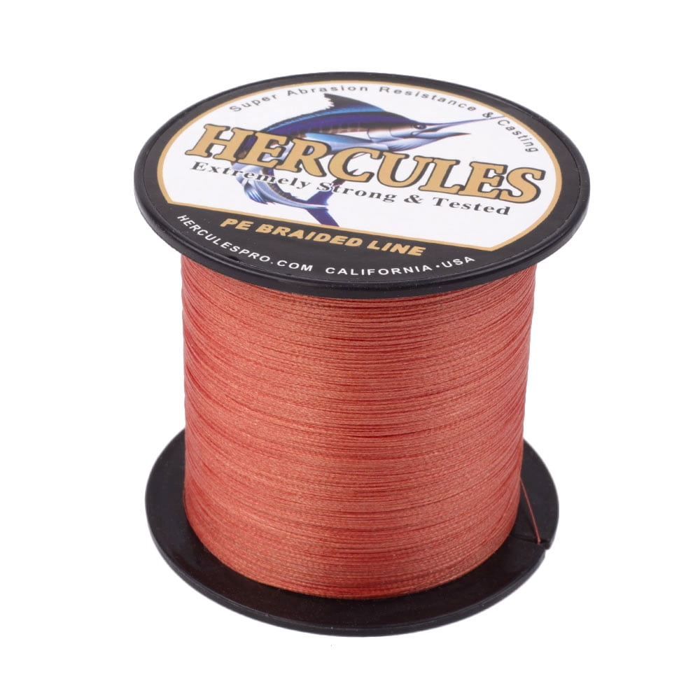 HERCULES Super Strong 500M 547 Yards Braided Fishing Line 30 LB Test for Saltwater Freshwater PE Braid Fish Lines 4 Strands - Red, 30LB (13.6KG), 0.28MM