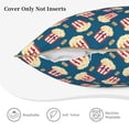 thumbnail image 5 of Xecao Popcorn With Glasses Print Soft Velvet Decorative Throw Pillow Covers, Square Cushion Cases for Bed, Sofa, Living Room, Car, and Indoor Outdoor Use-18"x18", 5 of 8