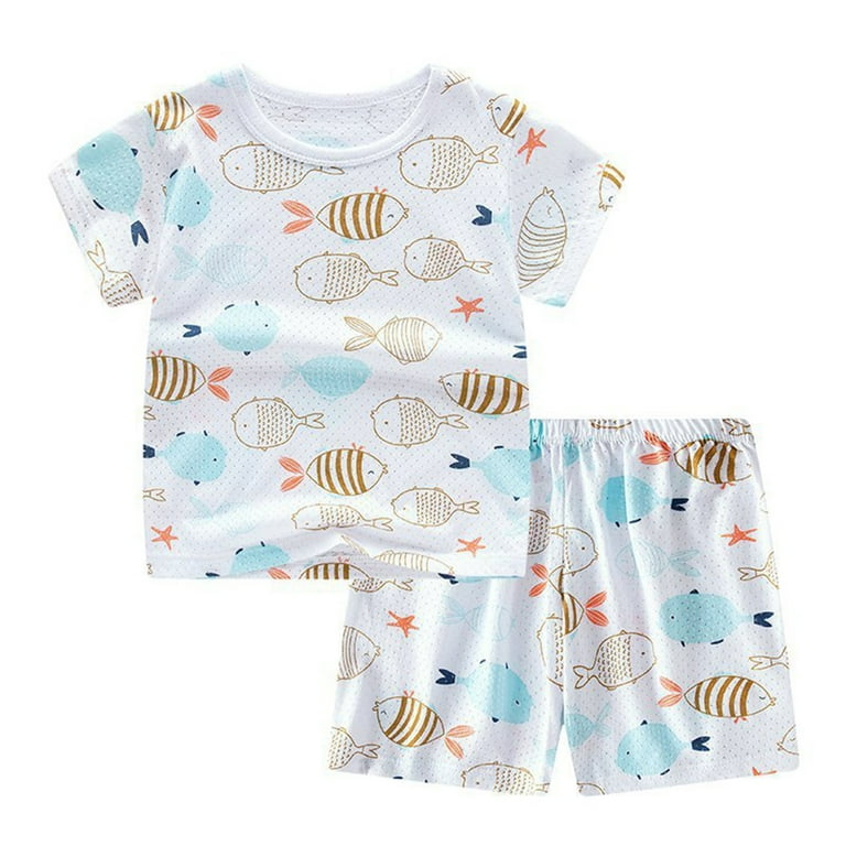 HAWEE Summer Pajamas for Boys Girls Cute Jammies Set Cotton Toddler Pjs 2 Piece Baby Clothes Sets Kids Sleepwear