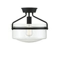thumbnail image 4 of Trade Winds Gardner Glass Semi-Flush Mount Ceiling Light in Matte Black, 4 of 7