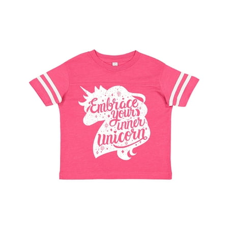 

Inktastic Embrace Your Inner Unicorn with Silhouette in White Grunge Gift Toddler Boy or Toddler Girl T-Shirt