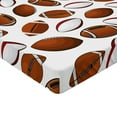 thumbnail image 2 of Ambesonne American Football Fitted Sheet 2 Pcs Set, Rugby Balls, King, Caramel Ruby White, 2 of 3