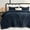 Navy Blue, variant on Fluffy Full Size Comforter Sets - Super Soft Faux Fur Black Comforter Full Size, Winter Warm Fleece Bedding Set, 3 Pieces Plush Fuzzy Bed Set (1 Shaggy Comforter, 2 Pillowcases)