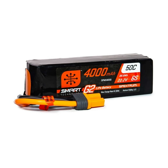 Spektrum Accessories 4000mAh 6S 22.2V Smart G2 LiPo 50C IC5 SPMX46S50 Airplane Batteries