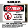 thumbnail image 3 of (2 Pack) Robot Operating Area Do Not Enter OSHA Danger Sign 18 Inch X 12 Inch Vinyl Label Decal Sticker Weather Resistant, UV Protected for Workplace, Business, and Construction Site,, 3 of 7