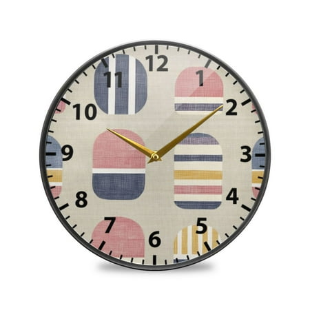 Modern Shapes Design Wall Clock Modern Decor Acrylic Clock Golden Hands 9.5in
