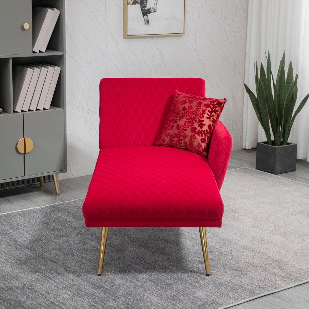 Hassch Velvet Couches, Convertible Chair Bed w/Pillows for Living Room