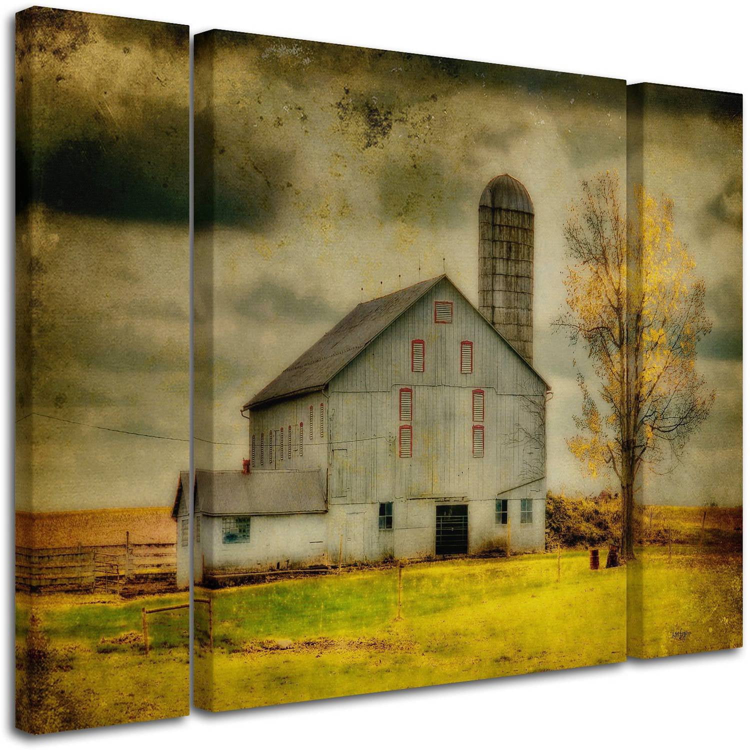Trademark Fine Art ''Old Barn on Stormy Afternoon'' by Lois Bryan 30" x 41" Multi Panel Art Set Large (886511916784)