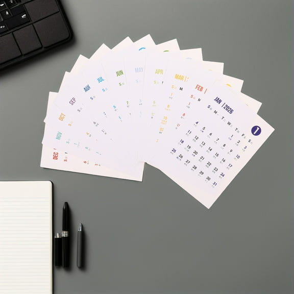 PTOOTP 2026 Calendar Stickers Multi-Paper Unique Design for Daily Planning and Organization