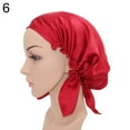 thumbnail image 2 of Solid Color Women Sleeping Hat Adjustable Night Cap Satin Silk Wrap Hair Care, 2 of 9