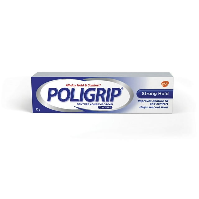 Poligrip Strong Hold Denture Adhesive Cream, 40 Grams