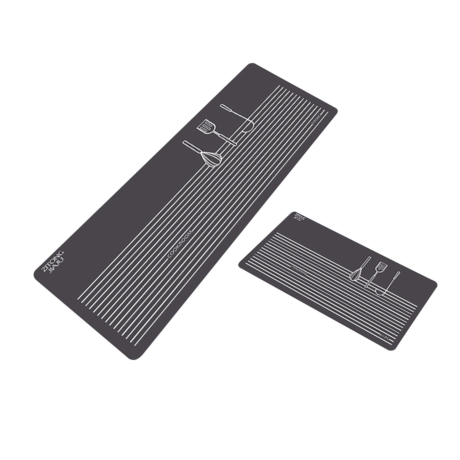 Lovehome 2Pcs/Set Nonslip Floor Mat Oil Absorbent Long Kitchen Carpet