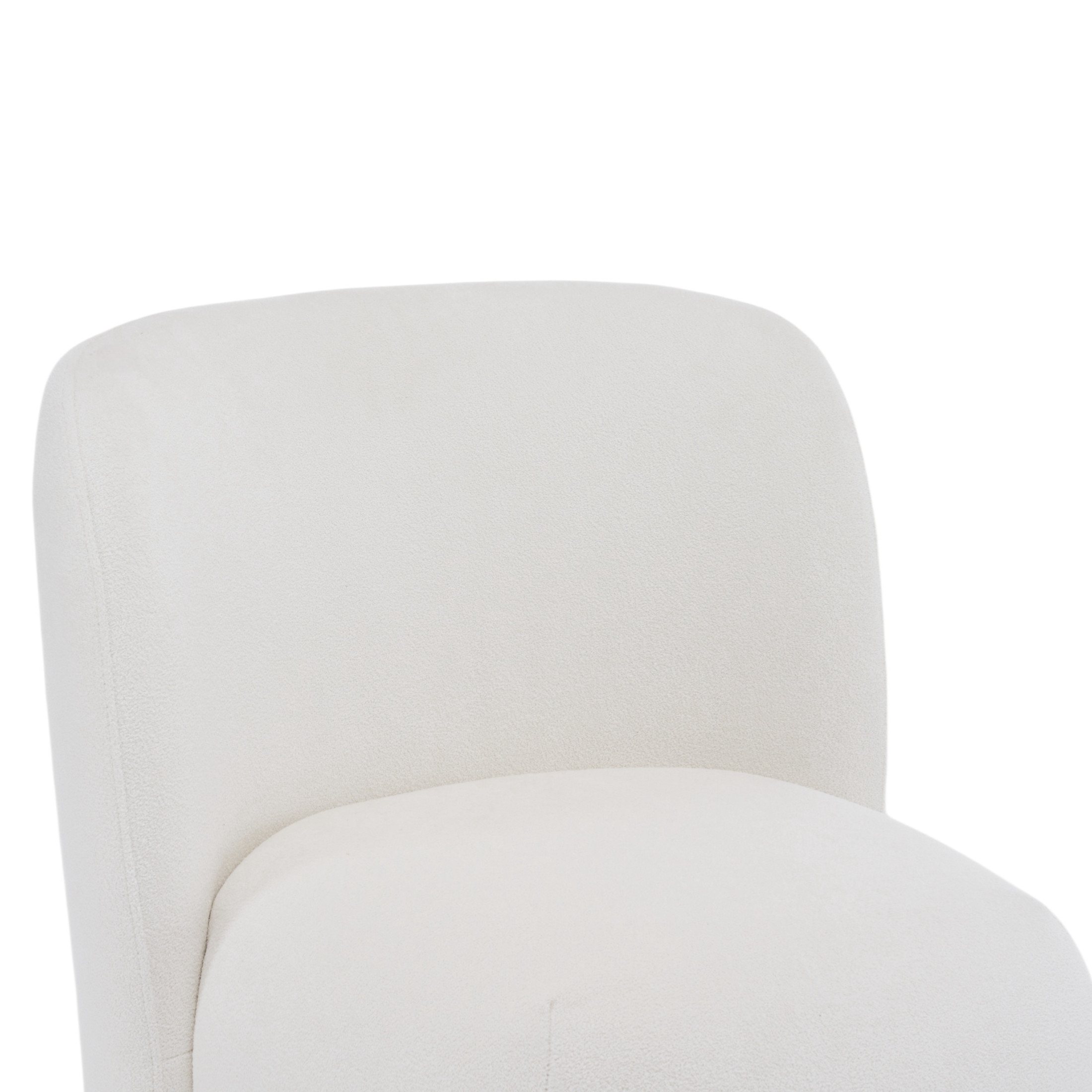 Veylin Modern Upholstered Low-back, Accent Chair, Wood, White
