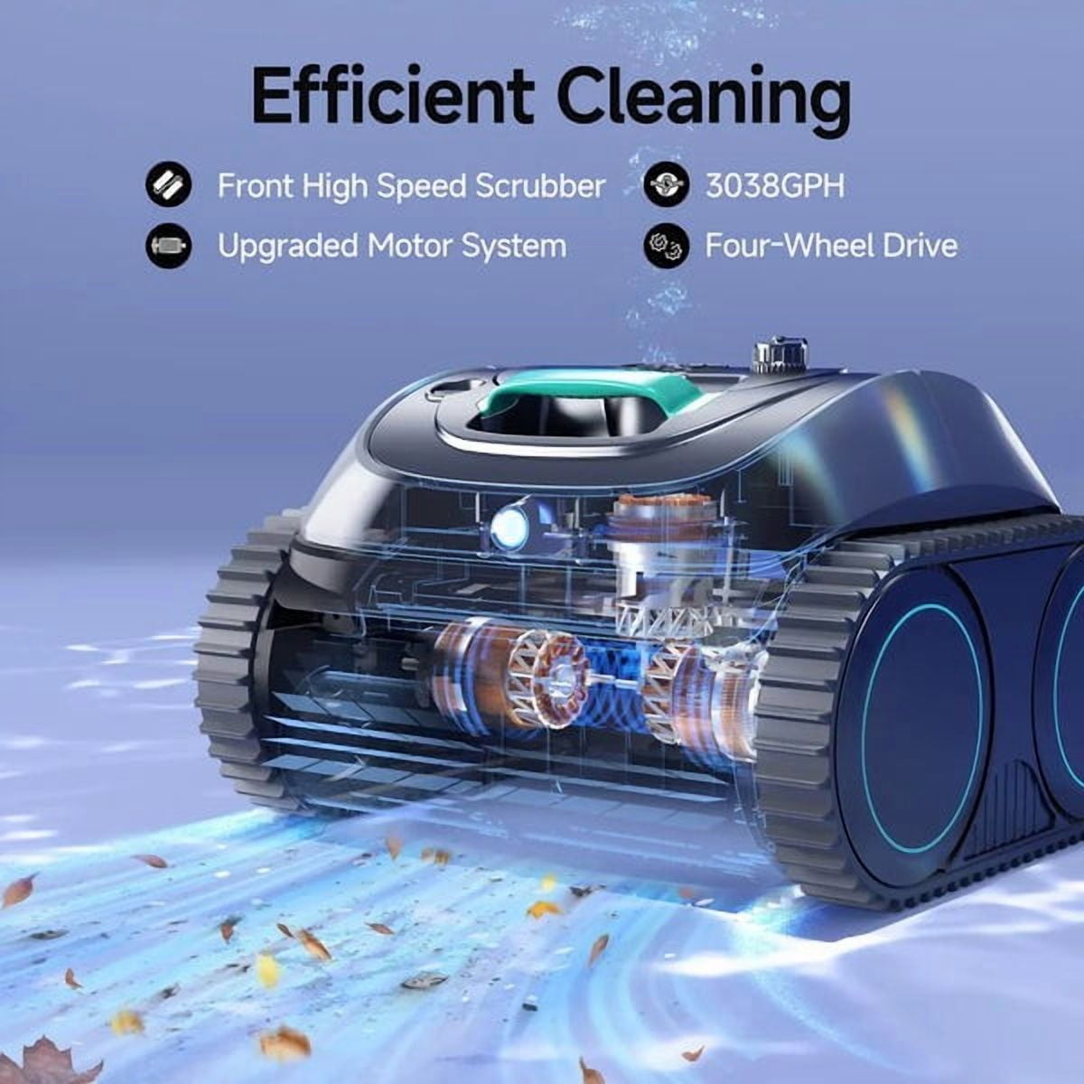 WYBOT C1 Cordless Robotic Pool Cleaner with F1 Solar Powered Surface Skimmer Bundle, 4-in-1 Pool Vacuum with Wall & Waterline Cleaning, Gyroscope Navigation, APP Control, Surface to Bottom Cleaning