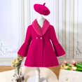 thumbnail image 2 of Toddler Kids Girls Collar Wool Coat Long Sleeve Button Down Warm Cozy Windproof Elegant Classic Outerwear 3-4 Years, 2 of 7