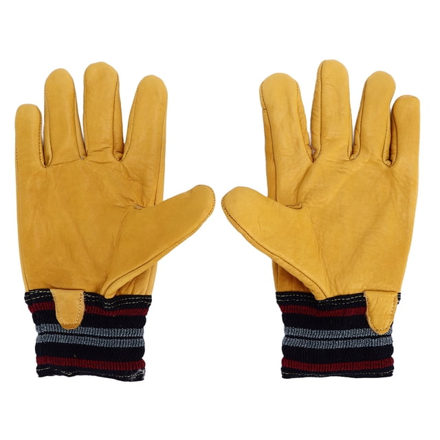 26cm Winter Work Gloves Cowhide Leather Abrasion Resistant Warming for Logistics Handling Driver