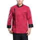 thumbnail image 1 of Chaqueta de chef unisex-adulto de manga larga de manga larga tela de algodón de bolsillo para hombre chaqueta de trabajo para otoño e invierno restaurante hotel rojo m Methold LF000335-11, 1 of 7
