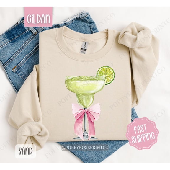 Coquette Margarita Sweatshirt, Cute Cocktail Sweater, Margarita Bow Crewneck, Cinco de Mayo Sweater, Girls Trip Crewneck, for Her All Size S-5Xl