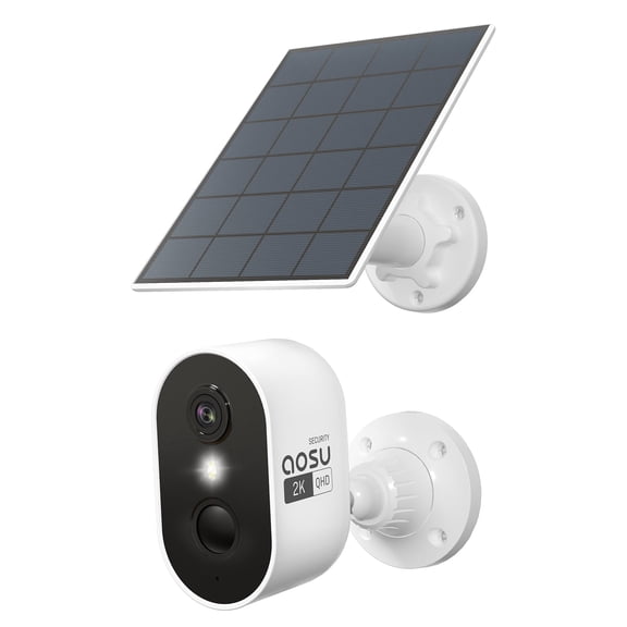 AOSU Solar Security Camera Wireless Outdoor, 2K Surveillance Camera for Home ,Spotlight,Siren, 2-Way Audio, PIR Human Detection, Color Night Vision