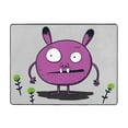 thumbnail image 1 of Flannel Non-slip Area Rug, 63"x48" No Shedding Living Room Bedroom Dining Room Home Office Area Rug, Comic Smiling Monster Pattern, 1 of 6