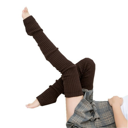 

Felcia Women Knitted Leg Warmers Solid Color Footless Thigh High Socks Winter Socks
