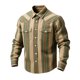 thumbnail image 2 of Ceisia Men's Loose Fit Vintage Ethnic Stripe Print Long Sleeve Cotton Shirt Khaki S Gifts, 2 of 3