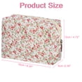 thumbnail image 4 of Quilted Makeup Bag Light Pink Floral Makeup Bags Cute Makeup Bags Cosmetic Bags for Women Girls, 4 of 7