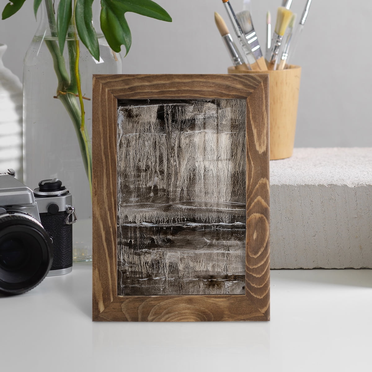 Continuum III -Framed Print w/glass-Walnut