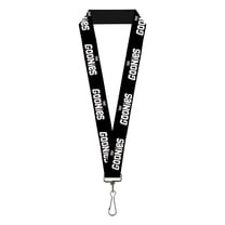 The Goonies Lanyard, The Goonies Title Logo Black White, Elastic