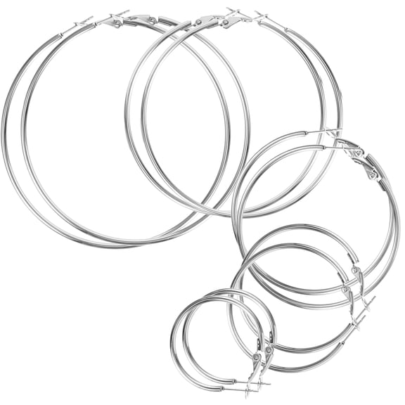 OFFIGAM 5 Pairs Women's Titanium Steel Hoop Earrings Stylish Jewelry Gift for Valentine's Day and Everyday Wear