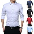 thumbnail image 6 of CENL Mens Casual Slim Fit Button Long Sleeve Shirts Business Formal Dress Shirt Tops, 6 of 9