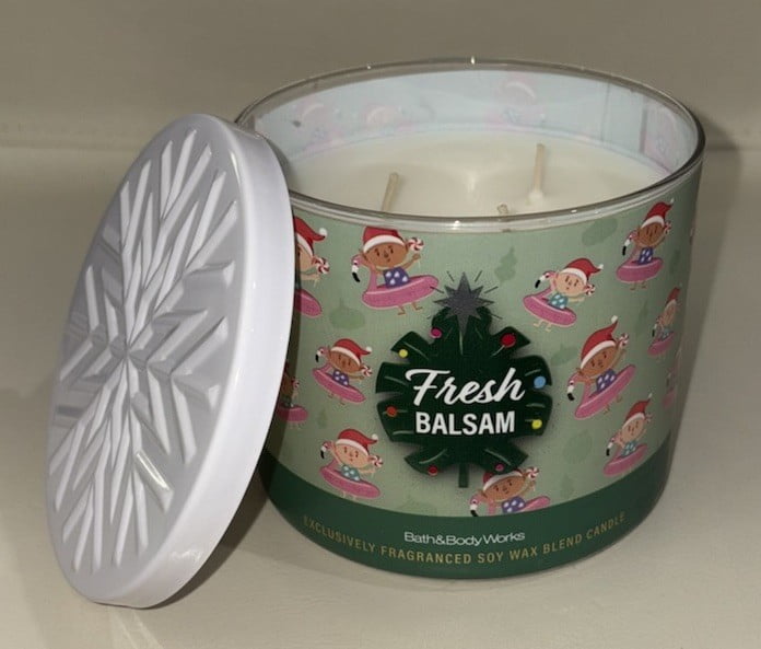 Bath & Body Works Scented 3-Wick Candle, Fresh Balsam - Packaging
