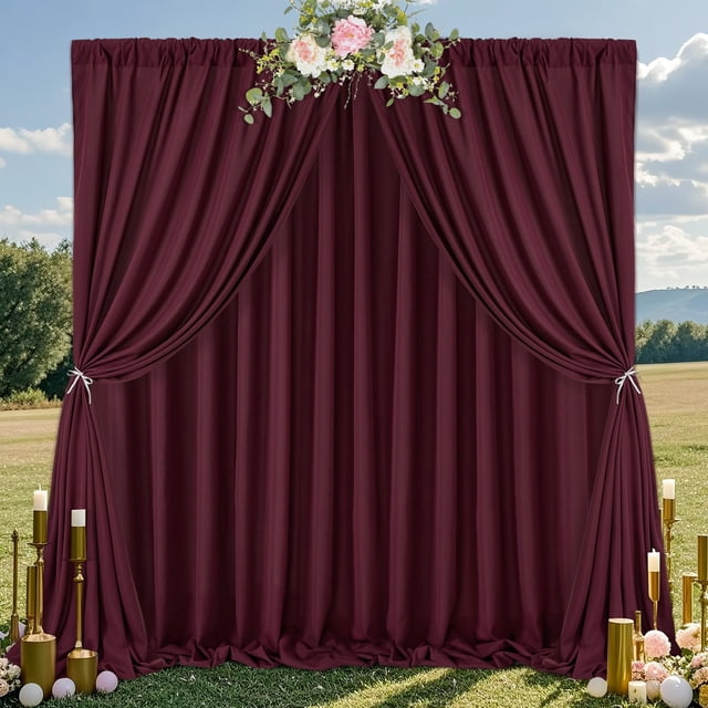 Cortinas de fondo SoarDream Burgundy, 4 paneles, 1,5 x 3 m, poliéster