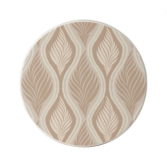 Thirstystone "Mocha Leaves" Single Round Stone Coaster 4" Diameter