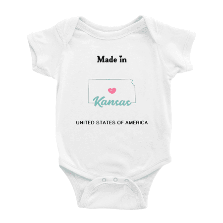 

Made In Kansas United States of America Baby Clothing Bodysuit 18-24 Months