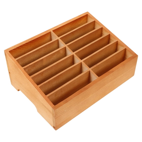 OATIPHO Compact Light Brown Cell Phone Holder and Desk Organizer for Office and Meeting Room