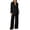 Black, variant on 2 Piece Blazer Outfit Sets for Women Solid Color Lapel Button Blazers Matching Wide Leg Pants Fashion Winter Outfits