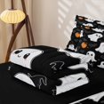 thumbnail image 5 of Erosebridal Kawaii Ghost Zipper Full Size Comforter Sets with Fitted Sheet and 2 Pillowcases, Halloween Witch Hat Zipper Bedding Set for Boys Girls, Black Purple, Black Reversible, 5 of 7