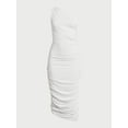 thumbnail image 4 of Sofia Jeans Women's One Shoulder Ruched Dress, Knee Length, Sizes XS-XXXL, 4 of 5