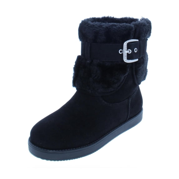 G by Guess Womens Amburr Faux Suede Winter Boots Black 8.5 Medium (B,M)