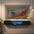 thumbnail image 3 of Floating TV Stand Wall Mounted with 20 Color LEDs,63" Modern TV Stand,Floating TV Cabinet Entertainment Center for 55 60 65 Inch TV,Wood TV Console with Storage for Living Room, Bedroom -White, 3 of 17