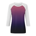 thumbnail image 4 of Shirt for Women's Fashion Casual Raglan Sleeve Round Neck 3/4 Sleeve Loose Printed T-Shirt Ladies Top, 4 of 5