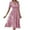 Red, variant on Qiopertar Women's Summer Casual V-Neck Striped Short Sleeve Dress Slim Fit Knee-Length Elastic Waist Fashionable Travel Beach Party Cocktail Dress, Red M