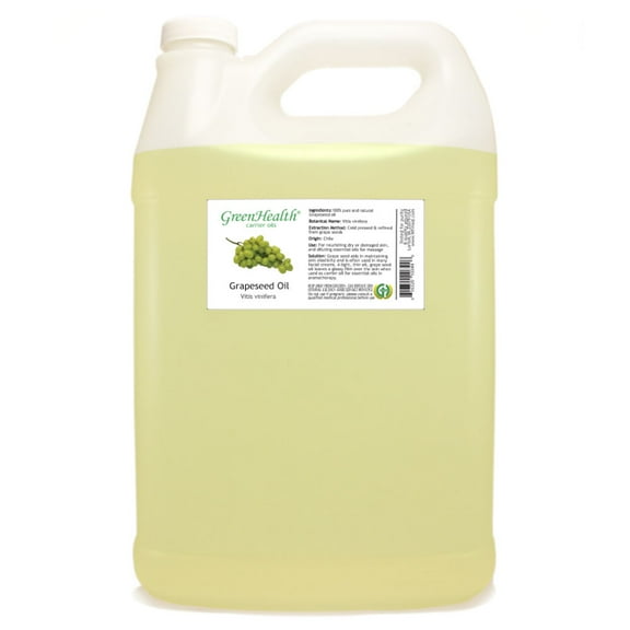 Grapeseed Carrier Oil - 1 Gallon - Clear Plastic Jug w/ Cap