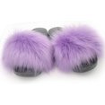 thumbnail image 2 of ORUYROP Women Artificial Fur Slide Slippers Soft Furry Open Toe Slip On Sandals, 2 of 3
